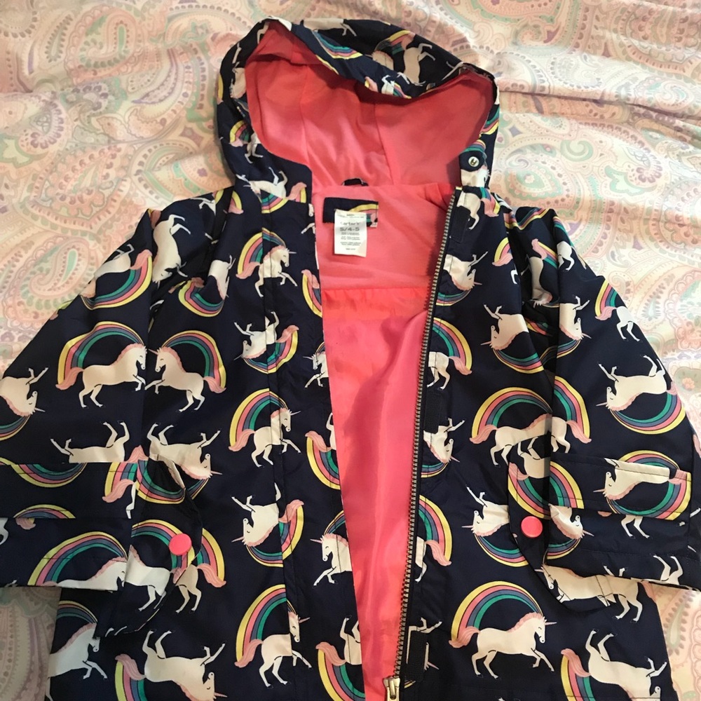 Girls unicorn rain jacket